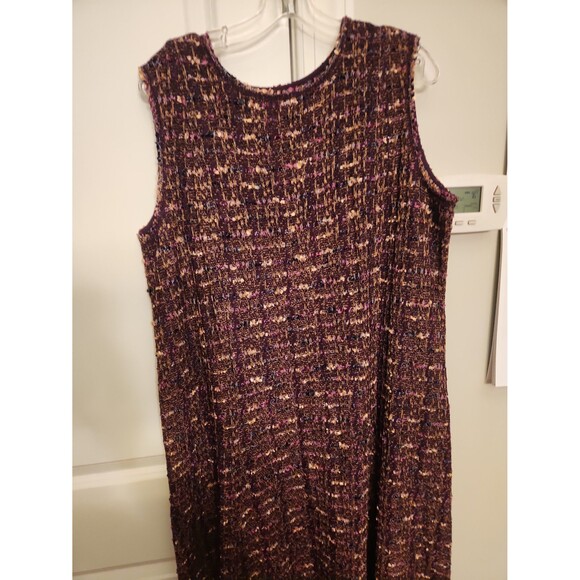 Misook Purple Tweed Heavyknit Sleeveless Dress Size XL - Picture 4 of 10